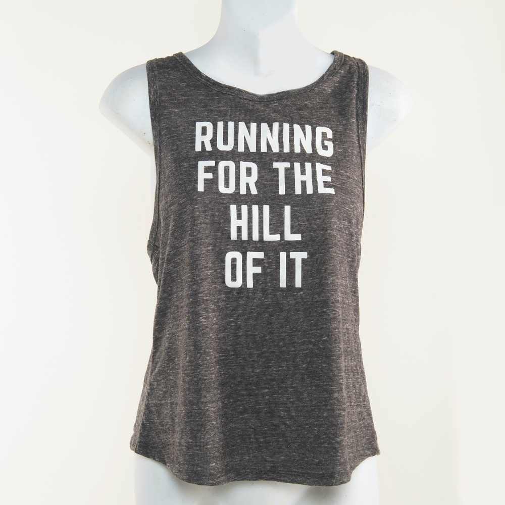 Body Rags Grey Racerback Graphic Tank Top Sz Sm